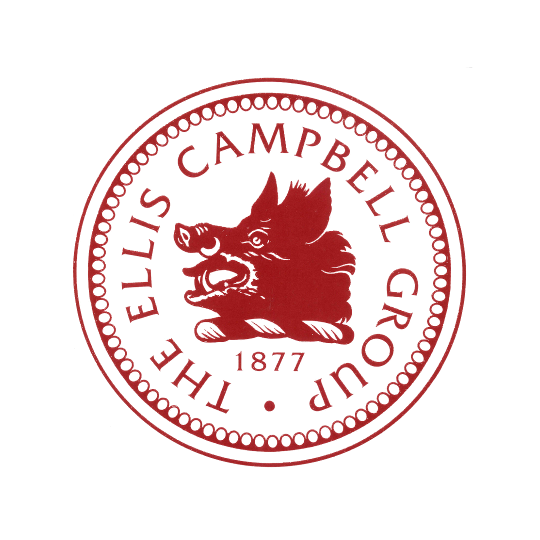 Seal with the text 'The Ellus Campbell Ground 1877' and a wolf head illustration.