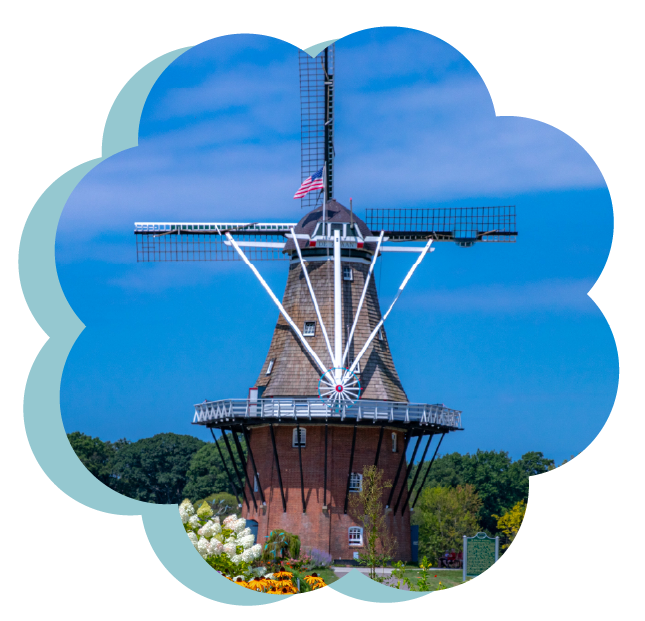 Windmill in flower shape