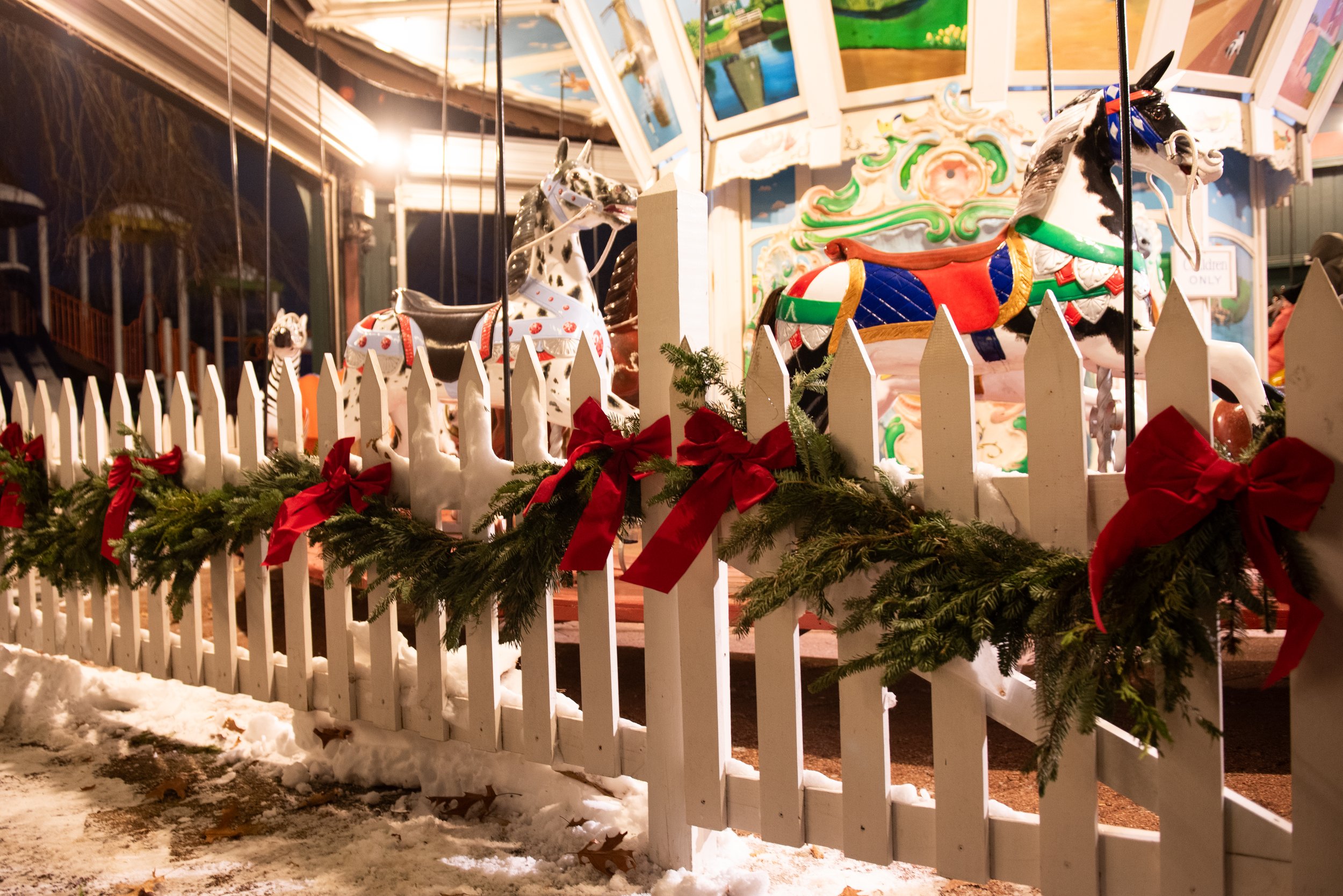 Carousel with Garland Decor