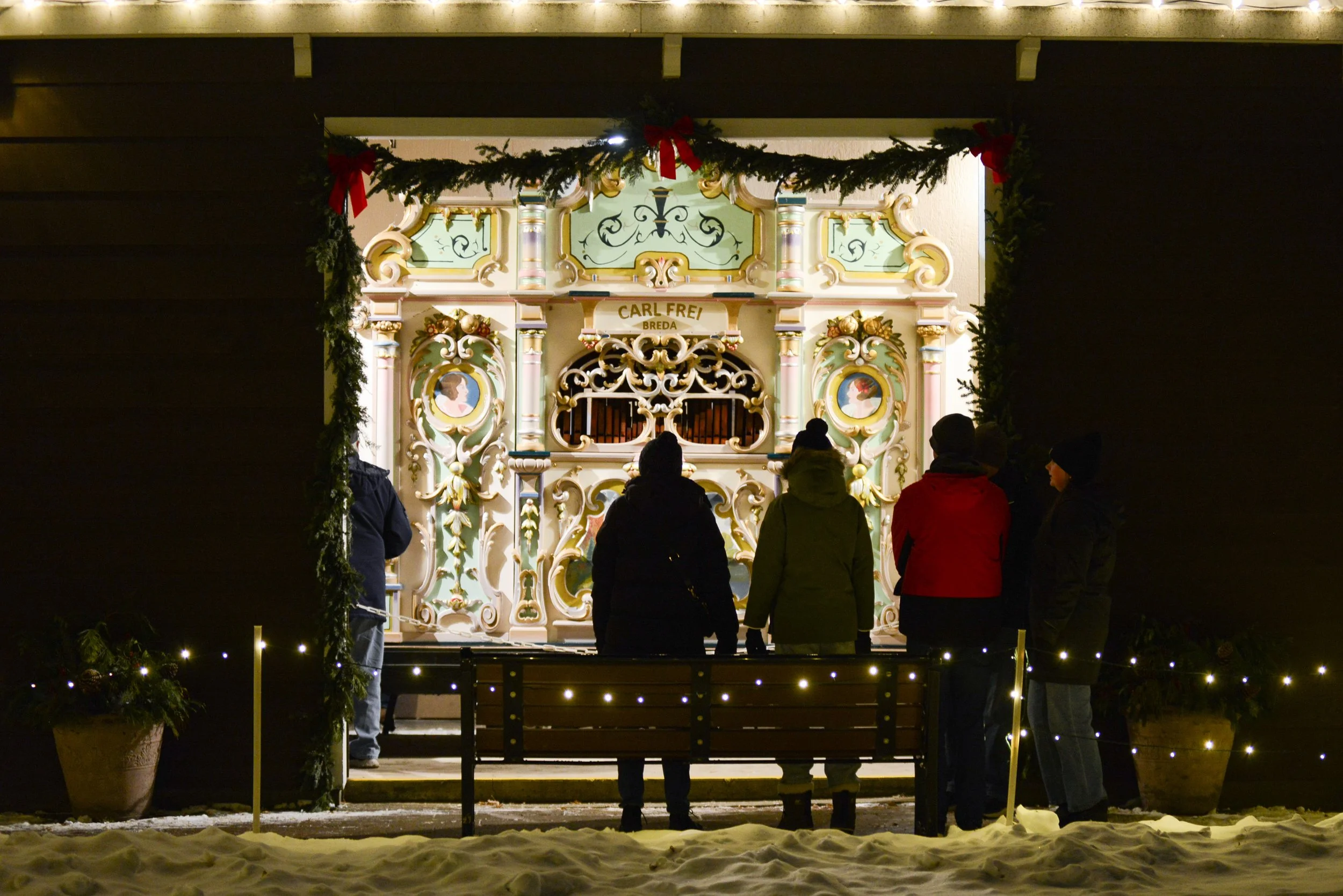 Street Organ with Holiday Decor
