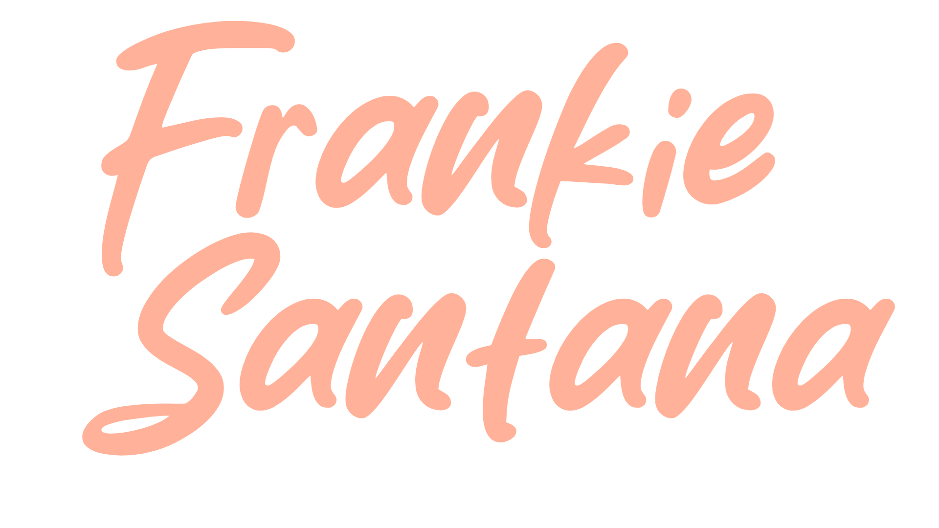 Stylized orange text reading Frankie Santana on a transparent background