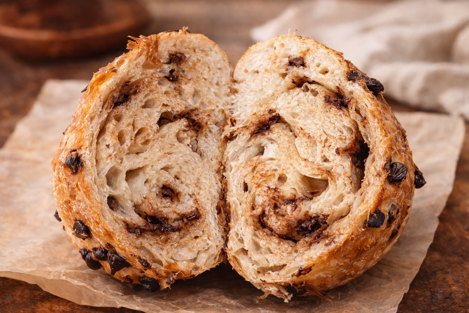 "Lyra" Chocolate Chip Croissant Sourdough