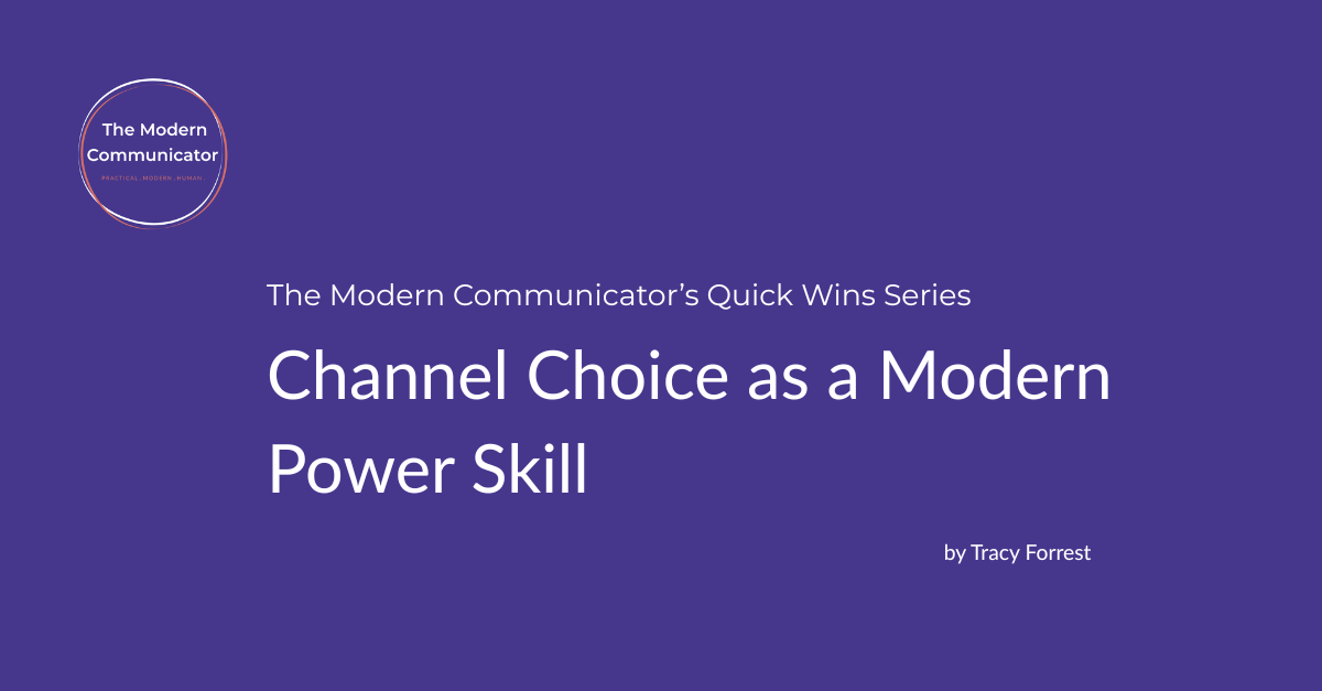The New Rules of Internal Communication: Channel Choice as a Power Skill