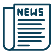 Dark blue newspaper icon.