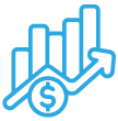 A line icon indicating economic growth.