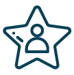 Dark blue star with member icon.