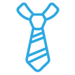 Light blue striped tie icon.