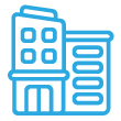 Light blue infrastructure icon.