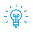 Light blue light bulb icon.