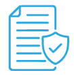 Light blue policy icon.