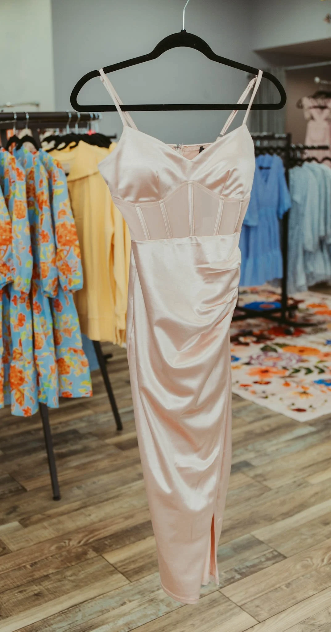 Pink Satin Corset Dress