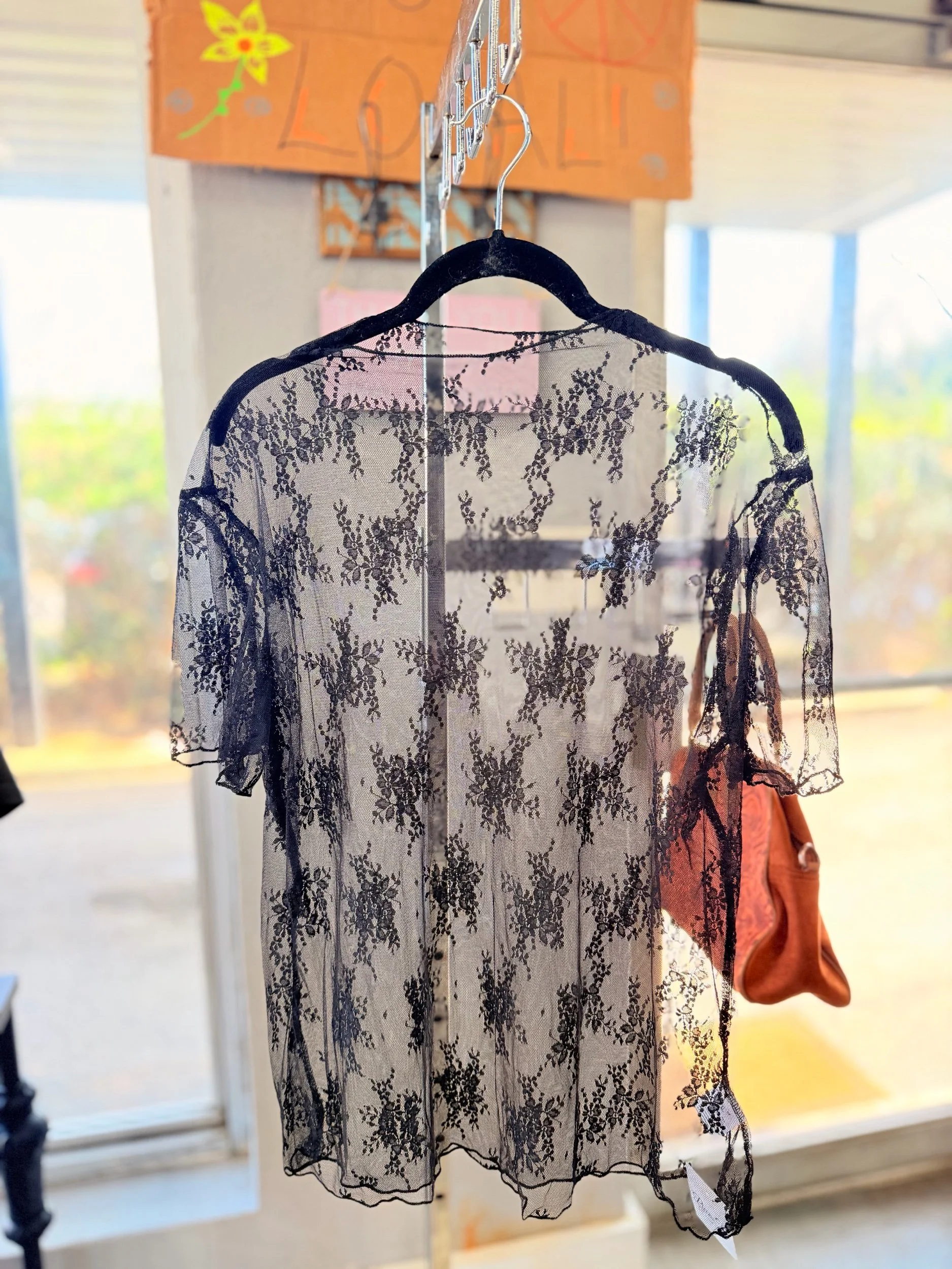 Black Short sleeve Mesh Top | Plus