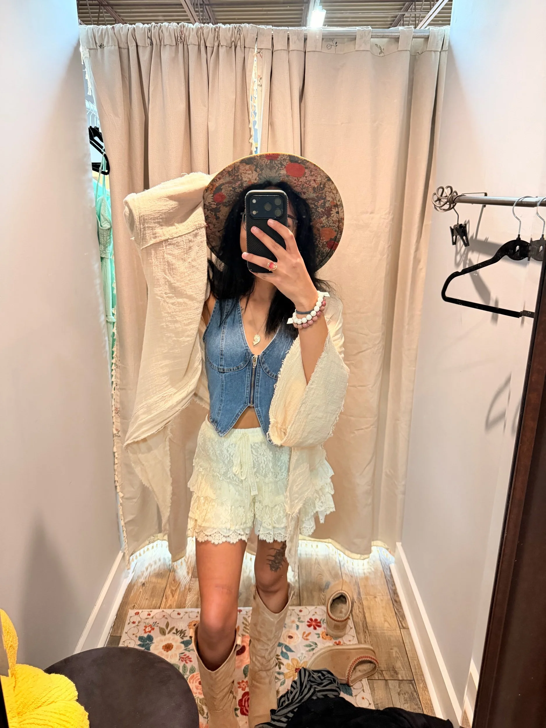 Denim Wash Sleeveless Vest | Zipper