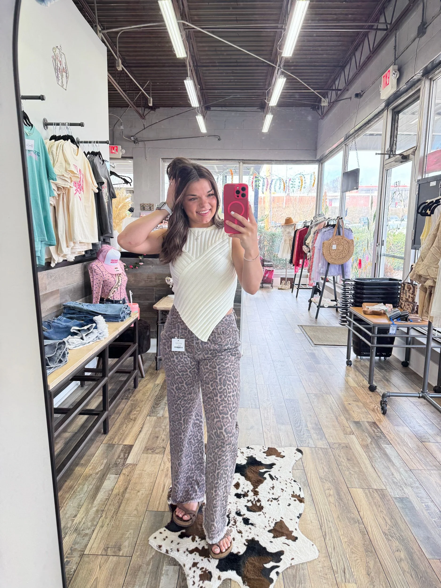 Spotted in Style! Cheetah Print Straight Leg Pants