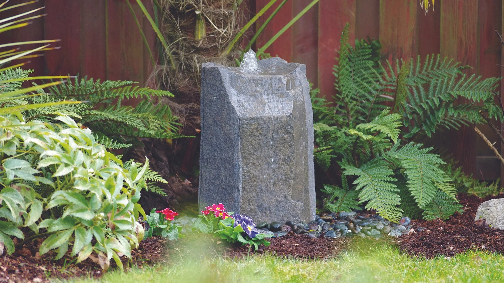 One rock fountain 