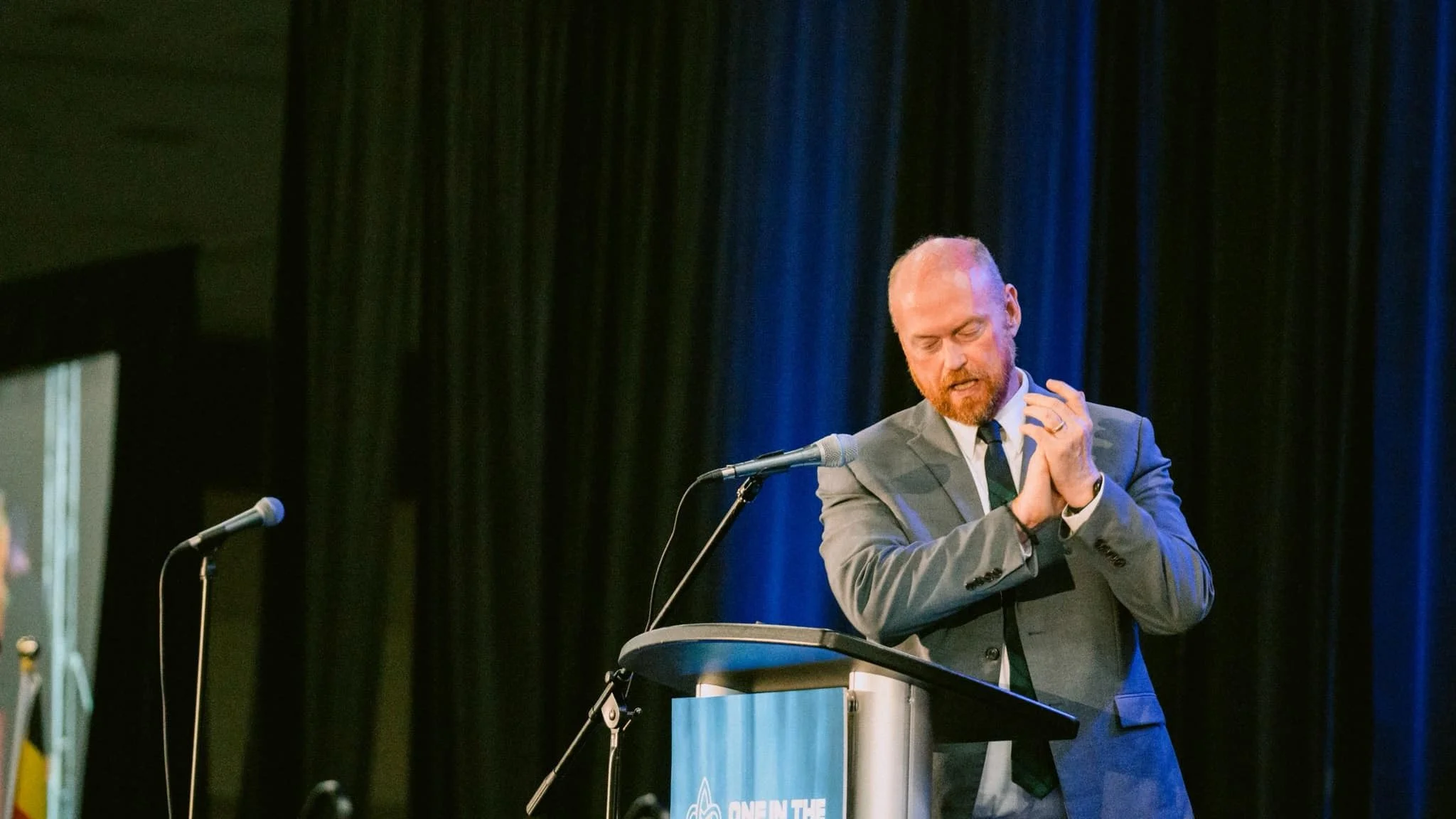Tim Kernan speaking at a Christian Conference, One in the Spirit, Los Angeles California.