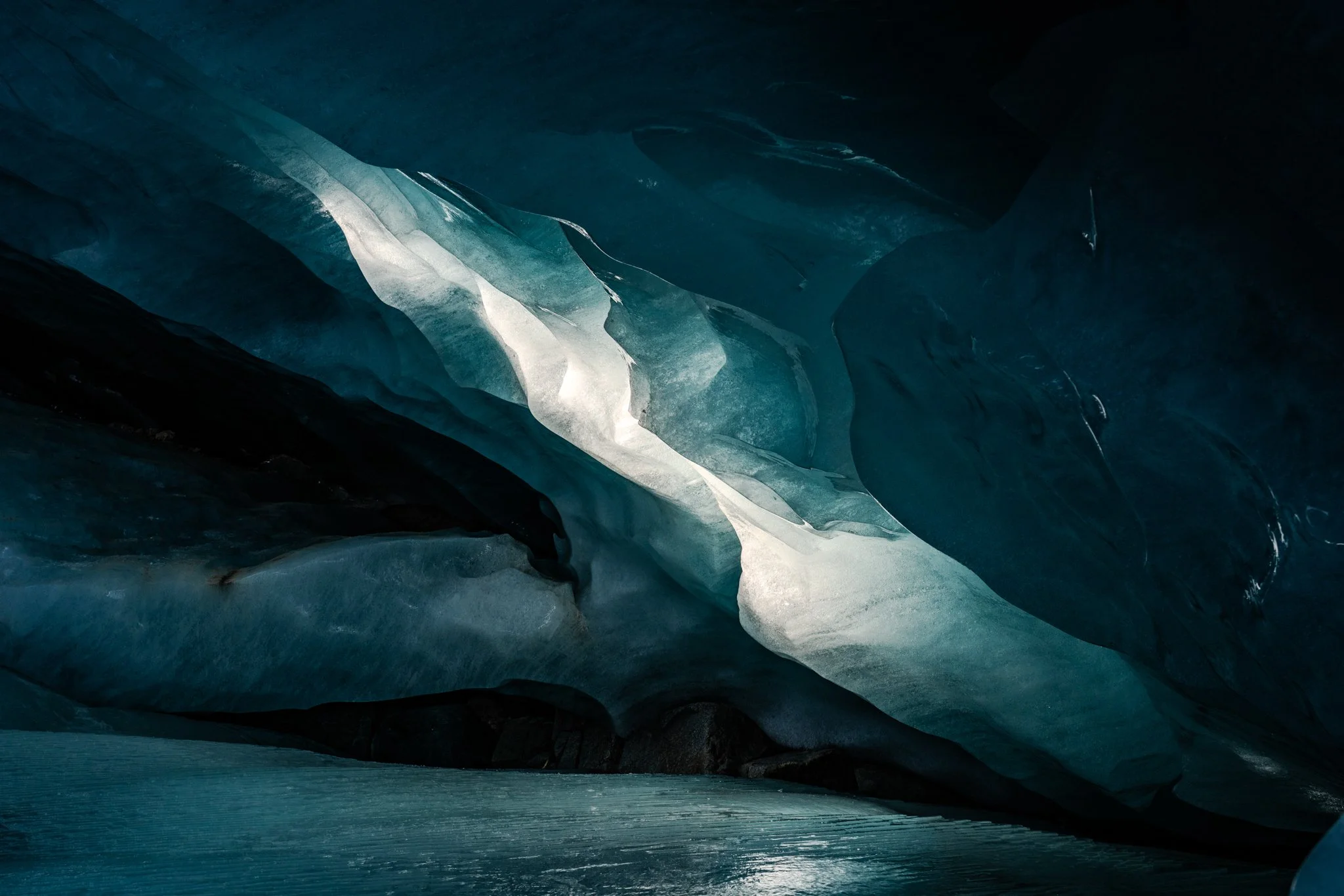 Ice cave at Morteratsch Glacier Switzerland