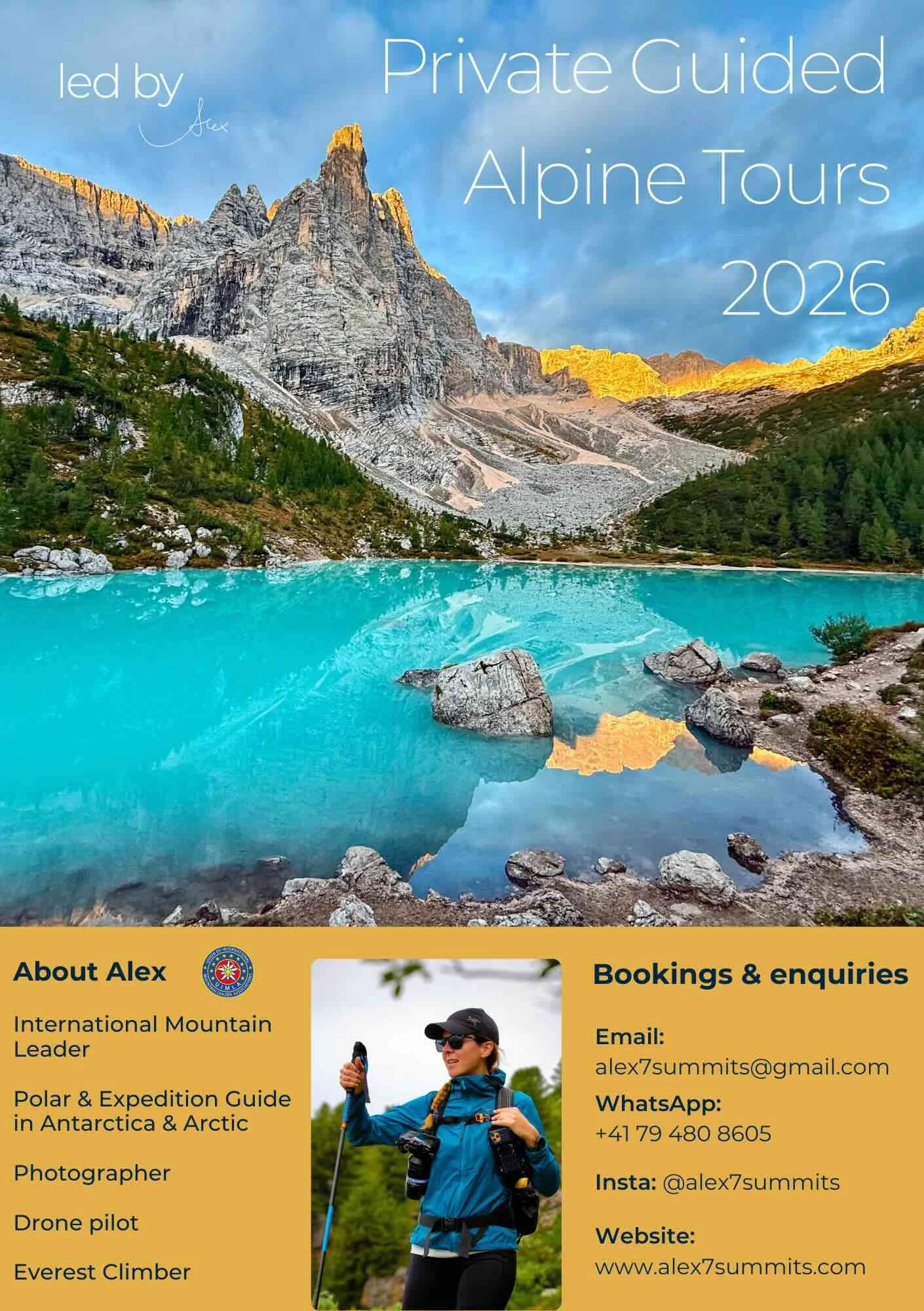 Private Guided Alpine Tours 2026 Flyer front