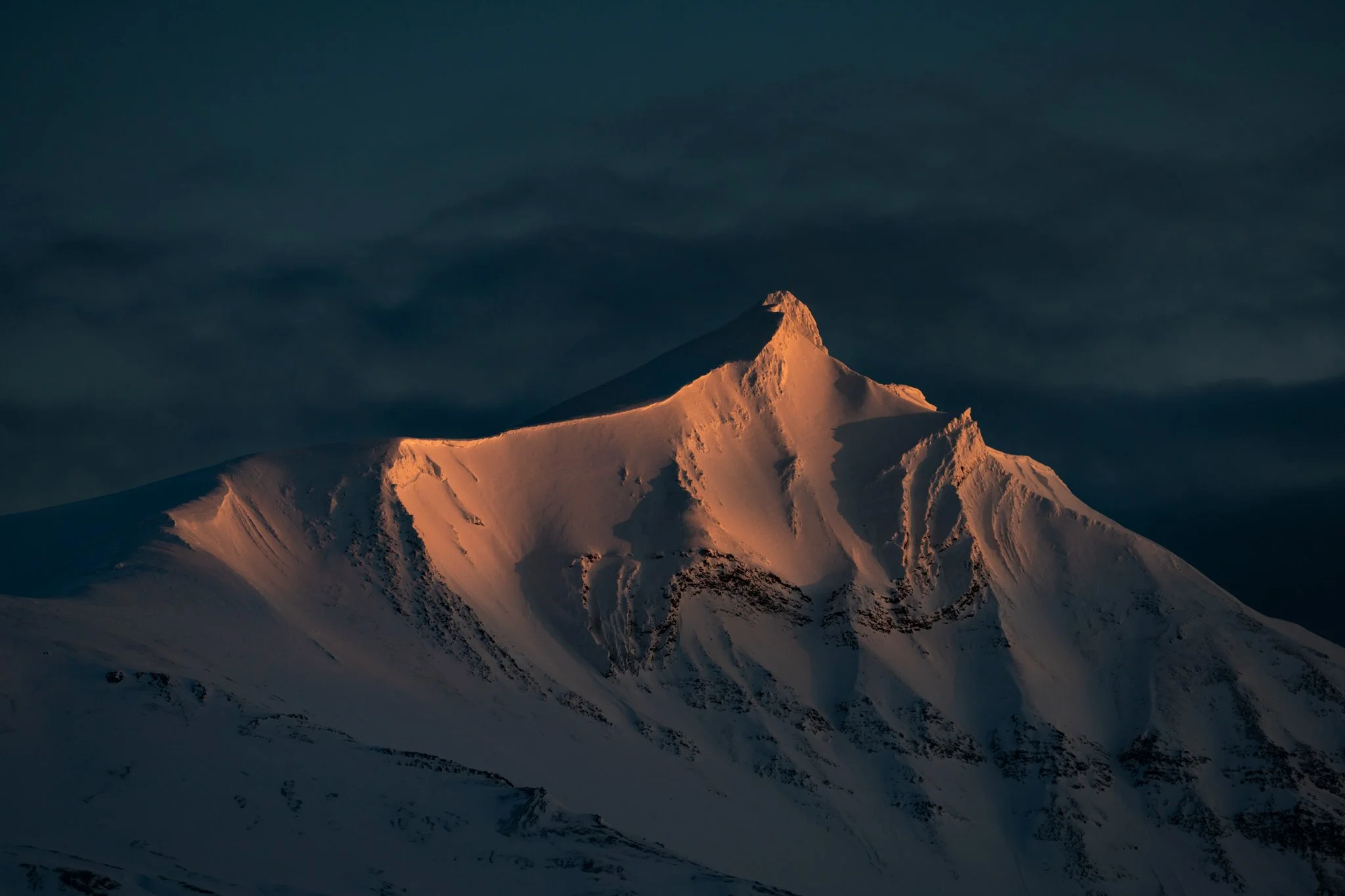 Spring Svalbard Sunset Pink Mountain