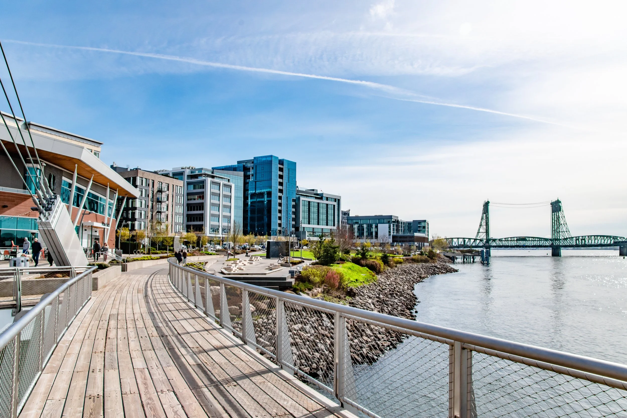 Commercial buildings on the Vancouver Washington waterfront