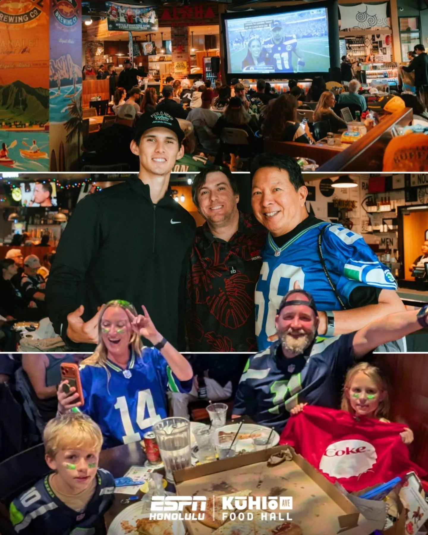 Mahalo to everyone that came out to @kuhioavefoodhall to watch the BIG GAME! The day was filled with ono grindz, lots of prizes and good times. 

Congrats to the Seahawk fans! 🏆🏈

📸 @krispysmedia @snaguhsport