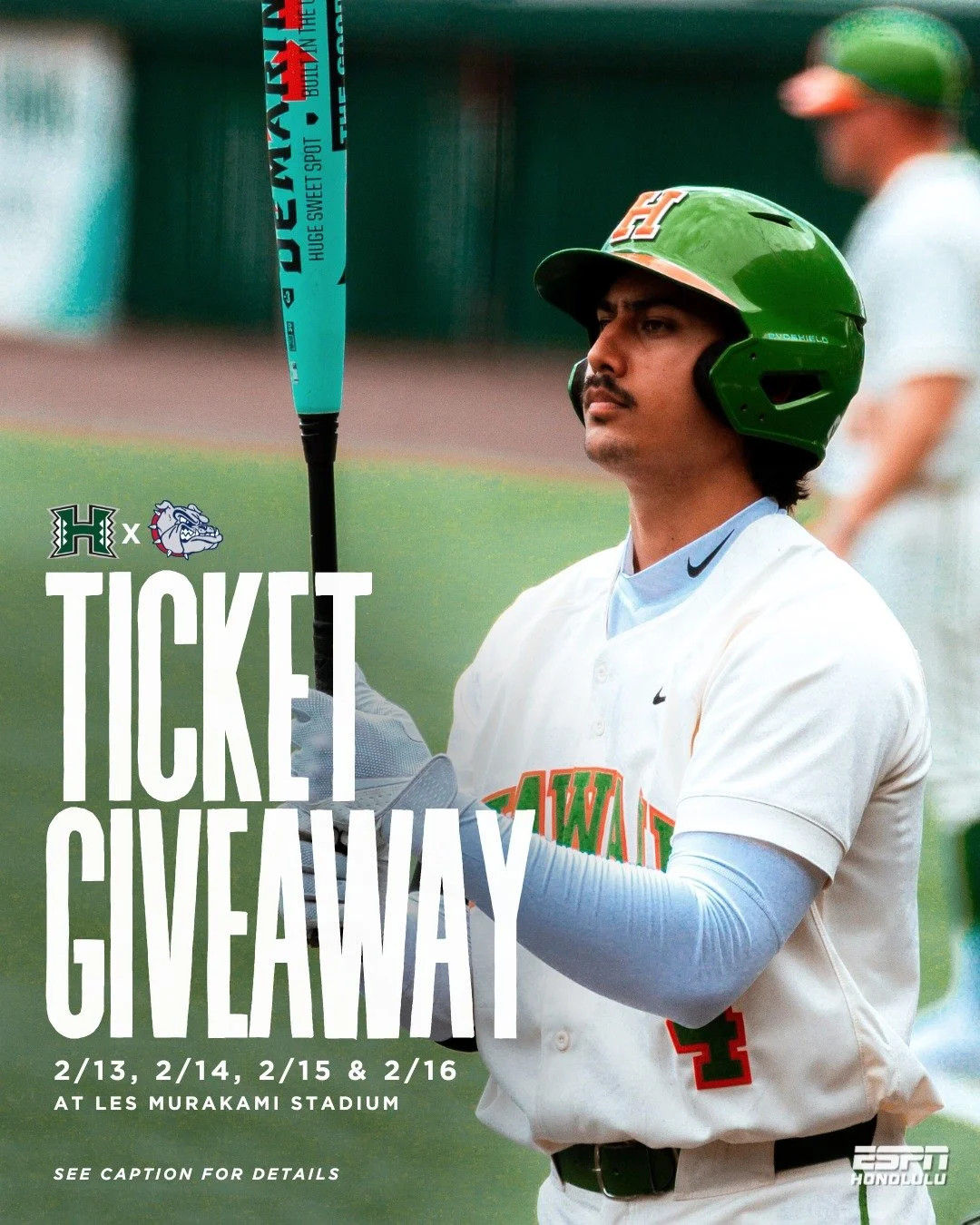 Opening Week is HERE! 🌈⚾

We&rsquo;re giving away 4 pairs of tickets to EACH game as Hawai'i hosts the Gonzaga Bulldogs &mdash; that&rsquo;s 16 total winners! 🎟️

📅 Friday, 2/13 &ndash; 6:35pm
📅 Saturday, 2/14 &ndash; 6:35pm
📅 Sunday, 2/15 &ndas
