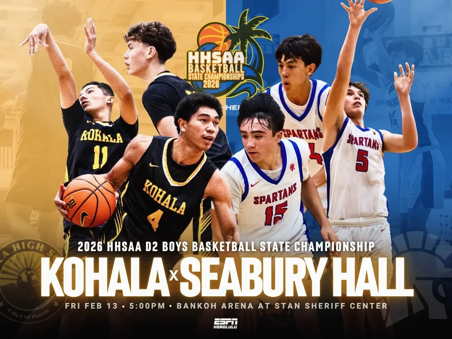 Run it back.

Kohala edged Seabury Hall 49&ndash;45 in OT to win the 2024 state championship.

In 2025, the Spartans captured the title against Hawaiʻi Prep &mdash; and now return as the defending champs.

Now it&rsquo;s Kohala vs. Seabury Hall again