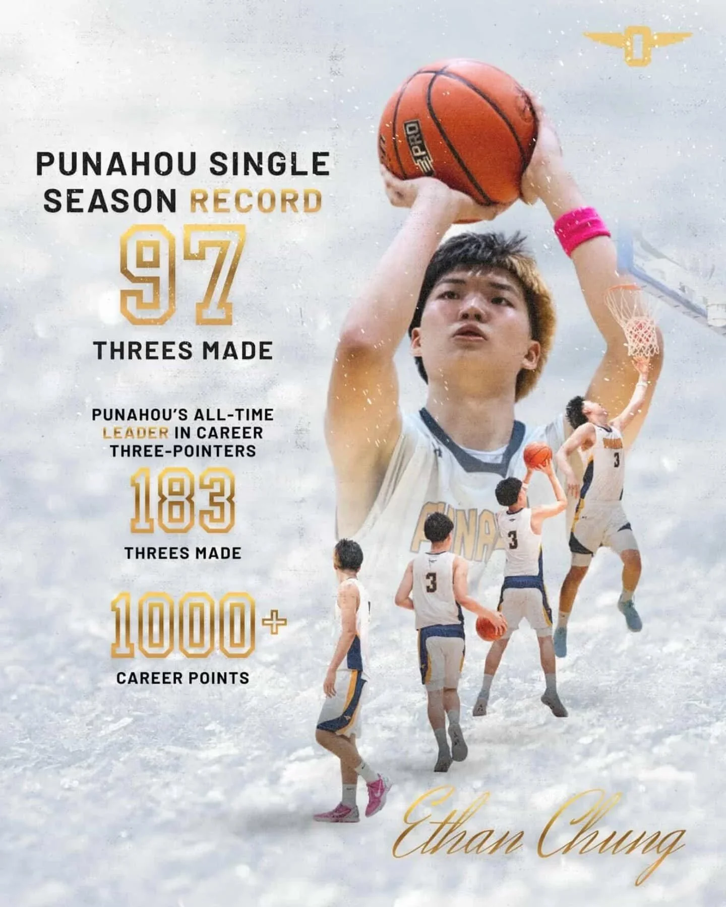 Congratulations to Ethan Chung on setting Punahou&rsquo;s single-season three-point record and becoming Punahou&rsquo;s all-time leader in career three-pointers, while surpassing 1,000 career points. 🏀

📸 @punahouboysbasketball @jason.aruga @micahh