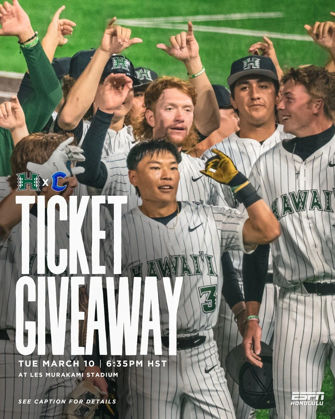 LAST-MINUTE TICKET GIVEAWAY!

We&rsquo;re giving away 4 pairs of tickets to Tuesday&rsquo;s game as the Rainbow Warriors take on the Chaminade Silverswords!

📅 Tuesday, March 10
⏰ 6:35 PM
📍 Les Murakami Stadium
.
.
To enter:
✅ Like this post
✅ Comm