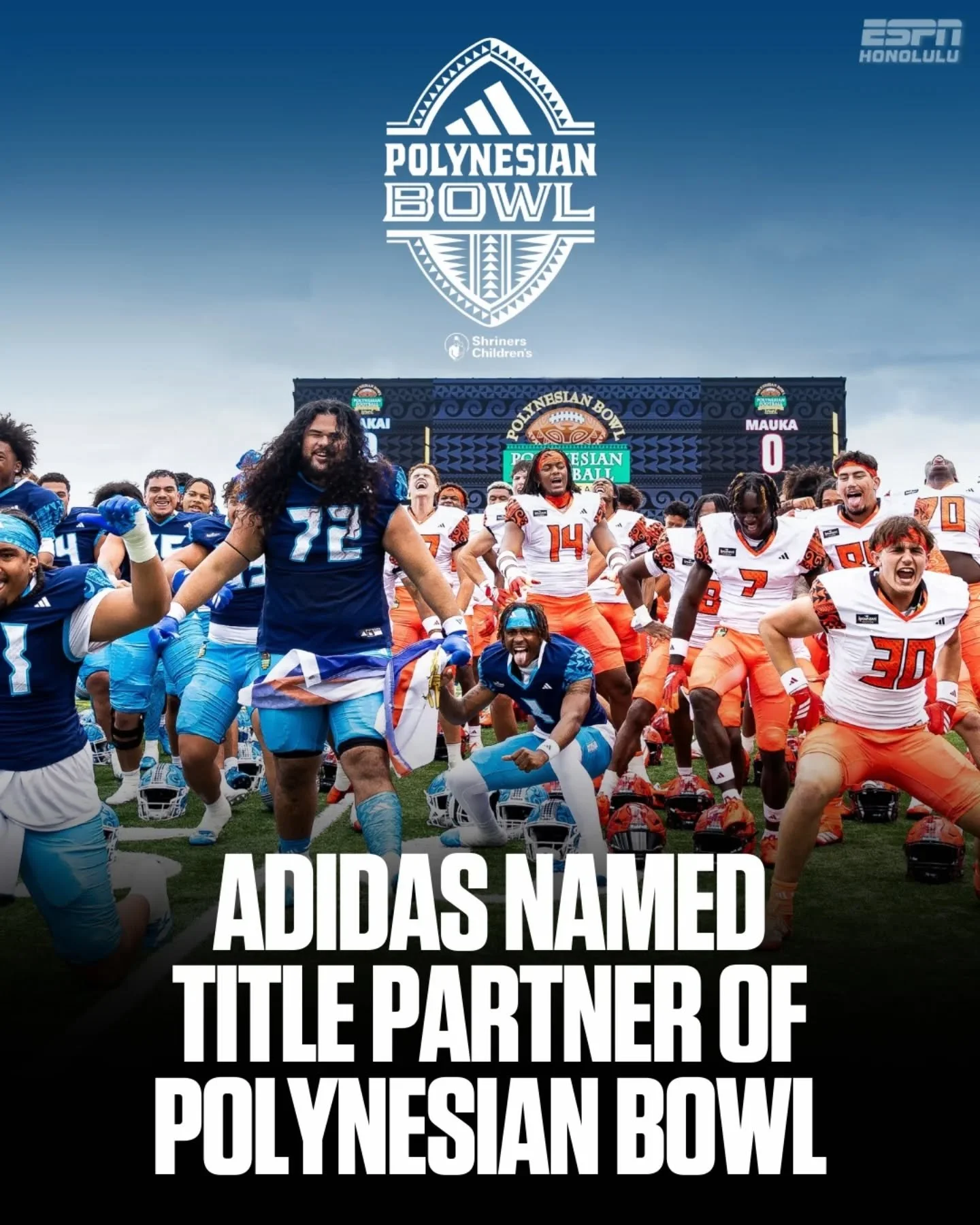 A major move for one of Hawai&lsquo;i&rsquo;s premier events. 🌺🏈

adidas is officially the title partner of the Polynesian Bowl in a multi-year deal, ushering in a new era for the nation&rsquo;s top high school all-star showcase.

Beginning this ye