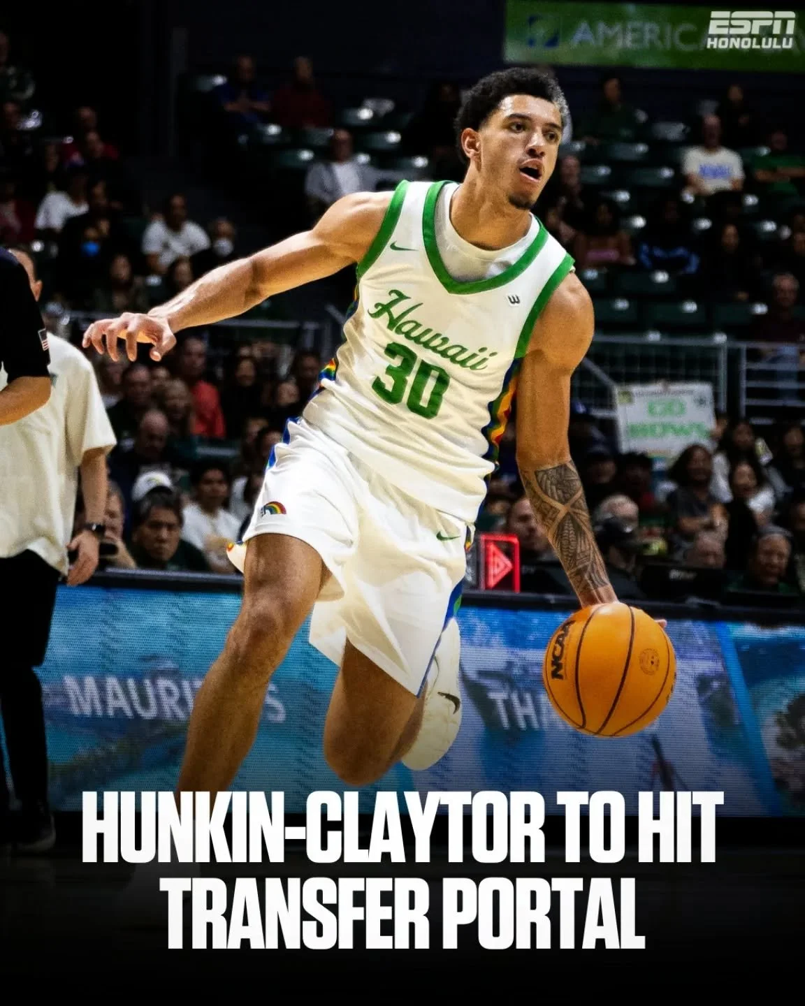 It has been confirmed by the @staradvertiser that UH guard Aaron Hunkin-Claytor plans to enter the NCAA transfer portal next month, with interest already building from multiple programs.

He started 17 games this season before a season-ending injury,