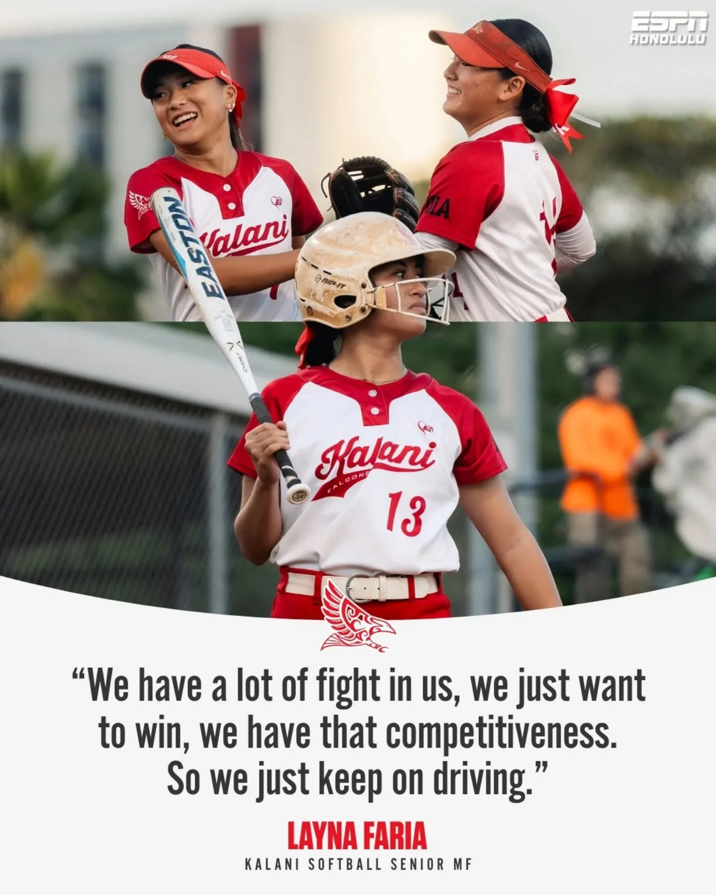 Kalani making a statement. 💥🥎

#ICYMI: The Falcons exploded for 13 runs&mdash;including a walk-off grand slam from Layna Faria&mdash;to take down Moanalua 13-3 in five and move into first place in the OIA East at 4-0.

Faria went 3-for-4 with 5 RBI