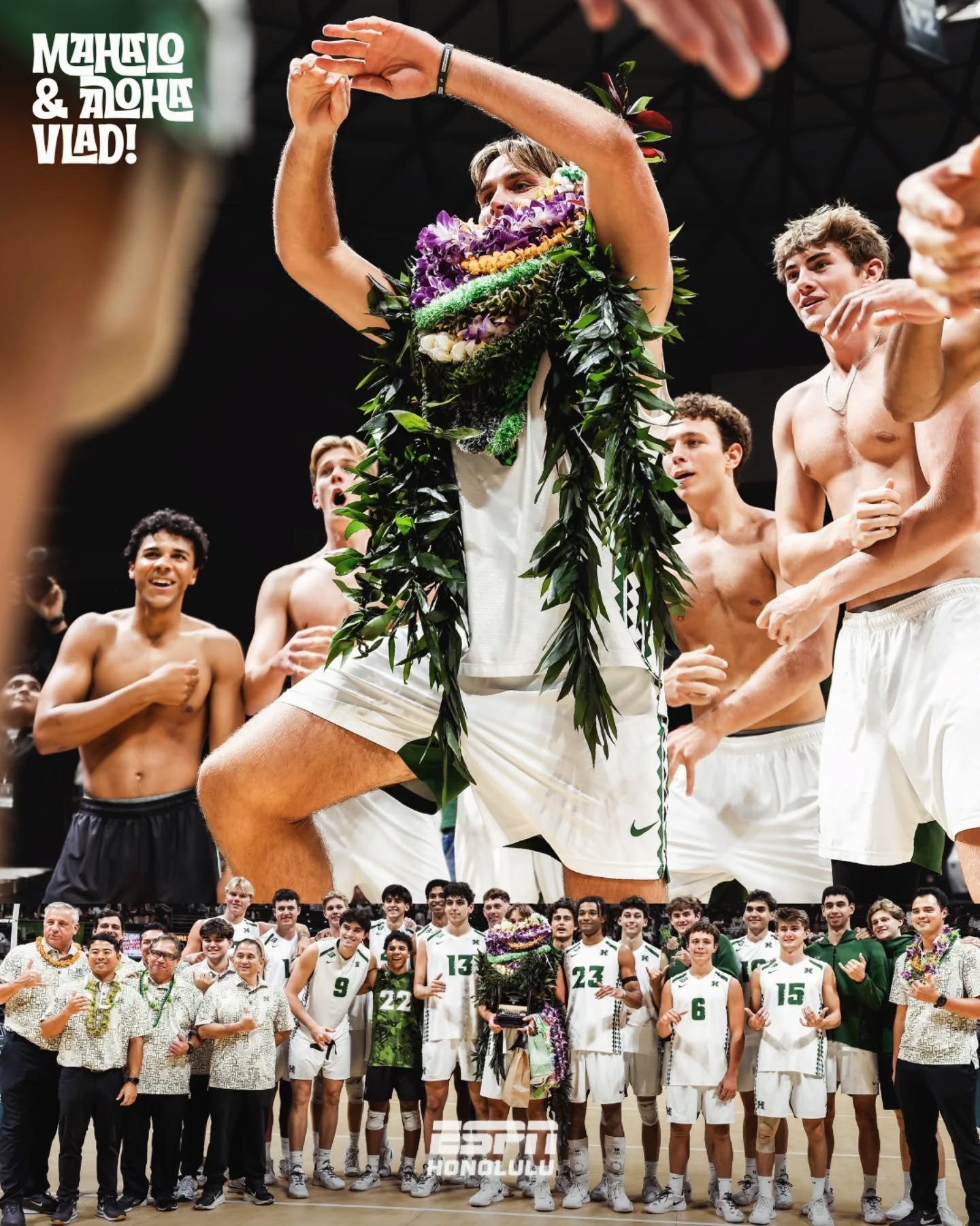 A night for Vlad. 🌈🏐🫶🏼

The lone senior earned his first career start as the &rsquo;Bows beat CSUN (25-15, 21-25, 25-14, 25-16) to claim the outright Big West regular season title.

No. 1 seed. 26 wins. Next stop: Irvine.

Mahalo &amp; Aloha @vla