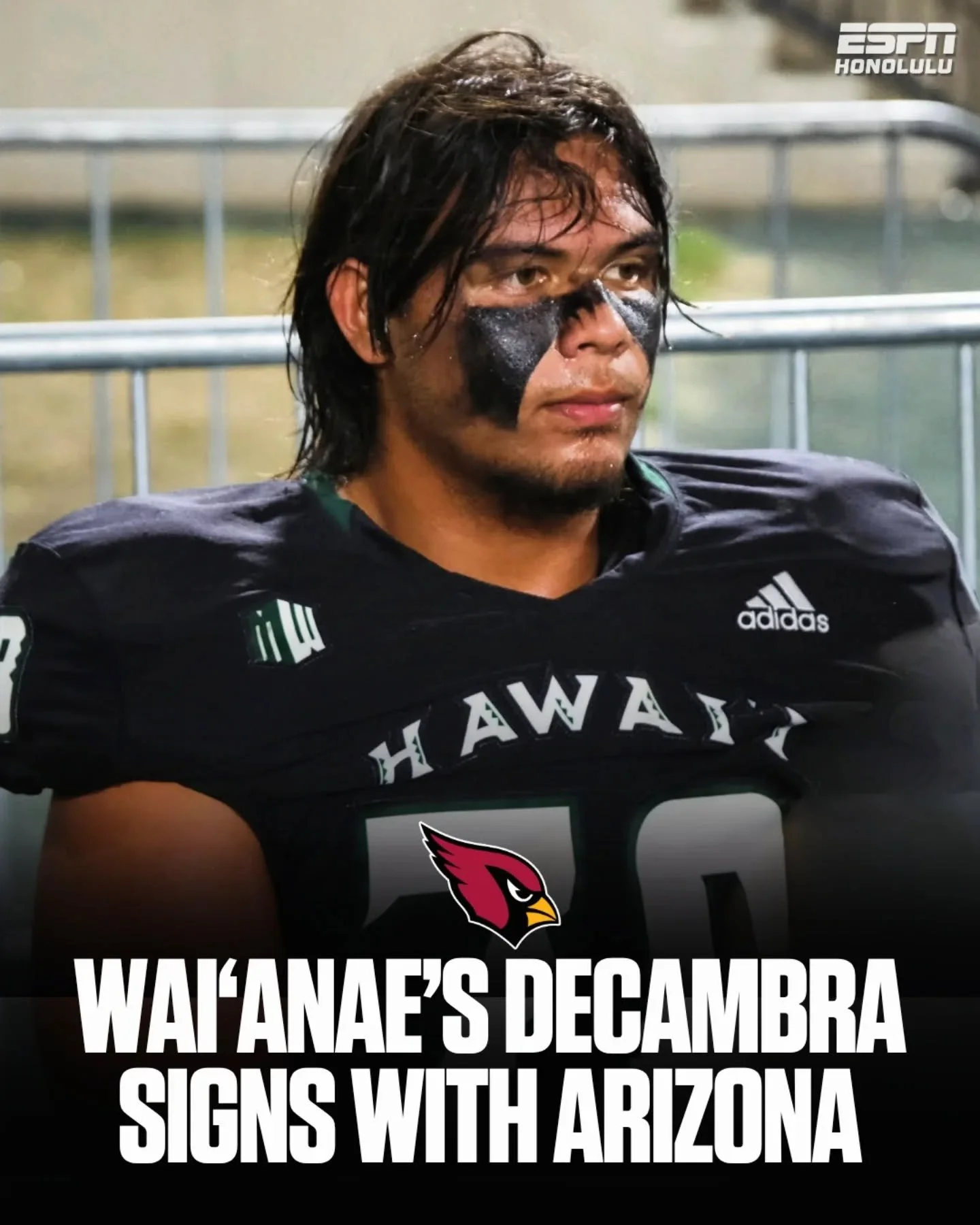 Waiʻanae native Kaʻena Decambra is headed to the NFL, signing with the Arizona Cardinals after stops at the University of Hawai&lsquo;i at Mānoa and University of Arizona. 🏈🌴

The Saint Louis alum now gets his shot at the next level, representing H