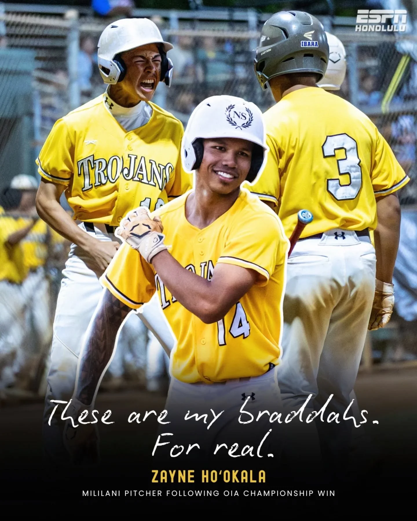 #ICYMI: One inning changed everything. 💥

Mililani explodes for 10 runs in the 6th to win the OIA title, 13-3 over Pearl City. 🏆

To read the game recap, head to ESPNHonolulu.com

✍🏼 Wes Nakama
📸 @lorimckeownphotography