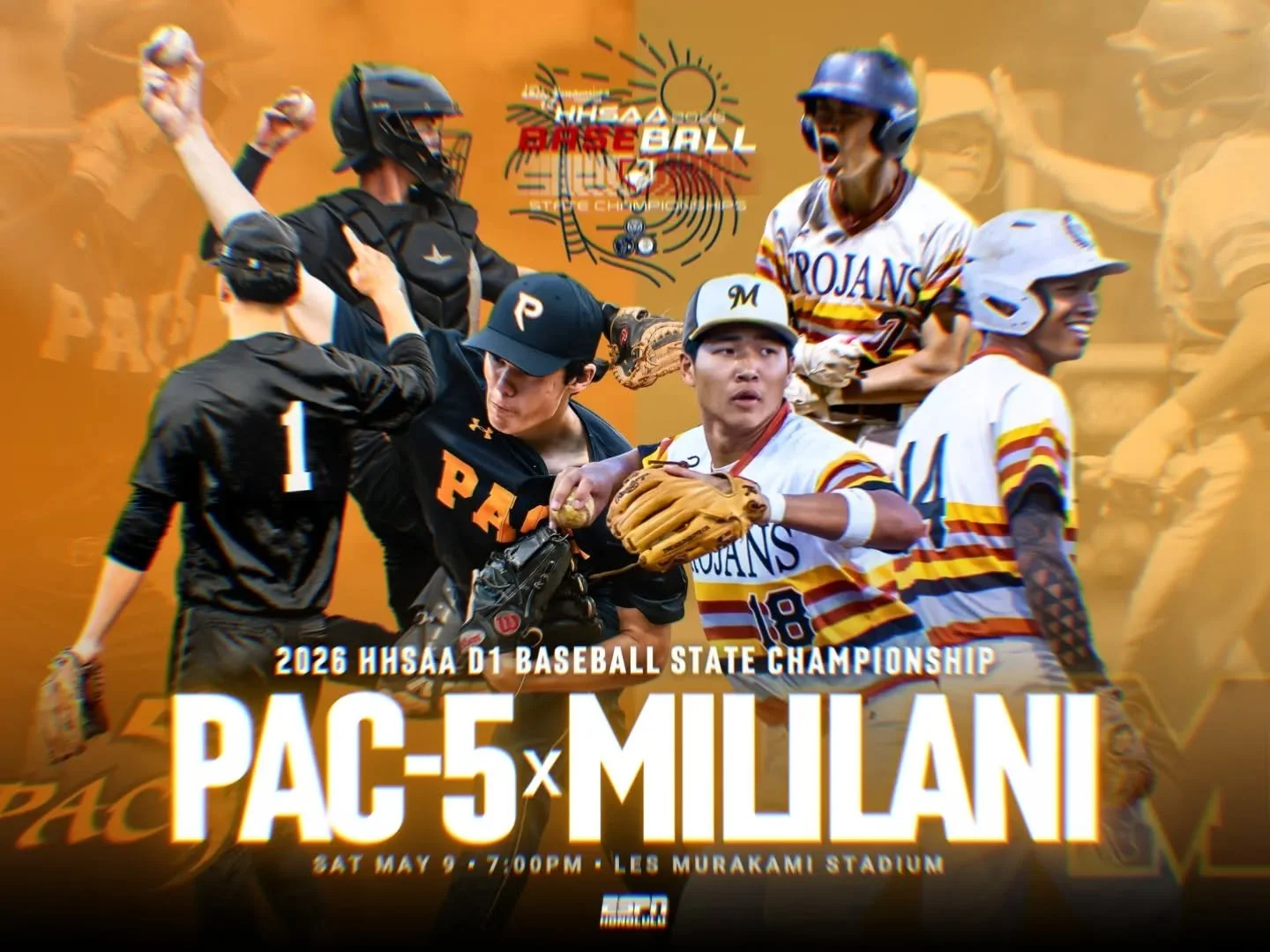 Tonight, a state champion will be crowned. 🏆⚾️

PAC-5 vs. Mililani for the HHSAA Division I baseball state championship. 🔥

🗓️ Saturday, May 9
🕖 7 PM
📍 Les Murakami Stadium
.
.
📻 Listen live on ESPN Honolulu 92.7 FM / 1500 AM

📸 @yasunariphoto
