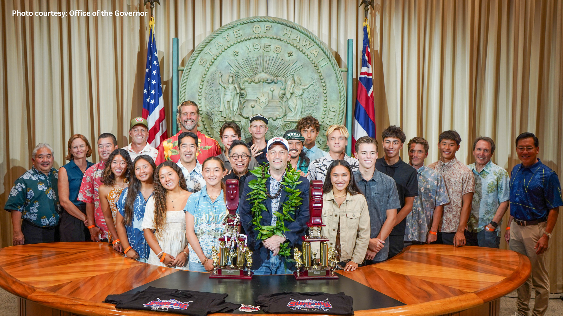 Inaugural HHSAA Surfing State Champions Honored by Governor Green