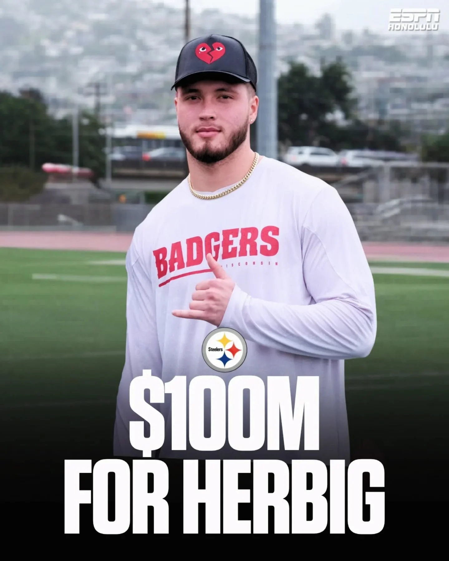Hawaiʻi's own Nick Herbig is cashing in. 💰

According to NFL Network's Mike Garafolo and ESPN's Adam Schefter, the former Saint Louis School standout has agreed to a four-year, $100 million contract extension with the Pittsburgh Steelers, including 
