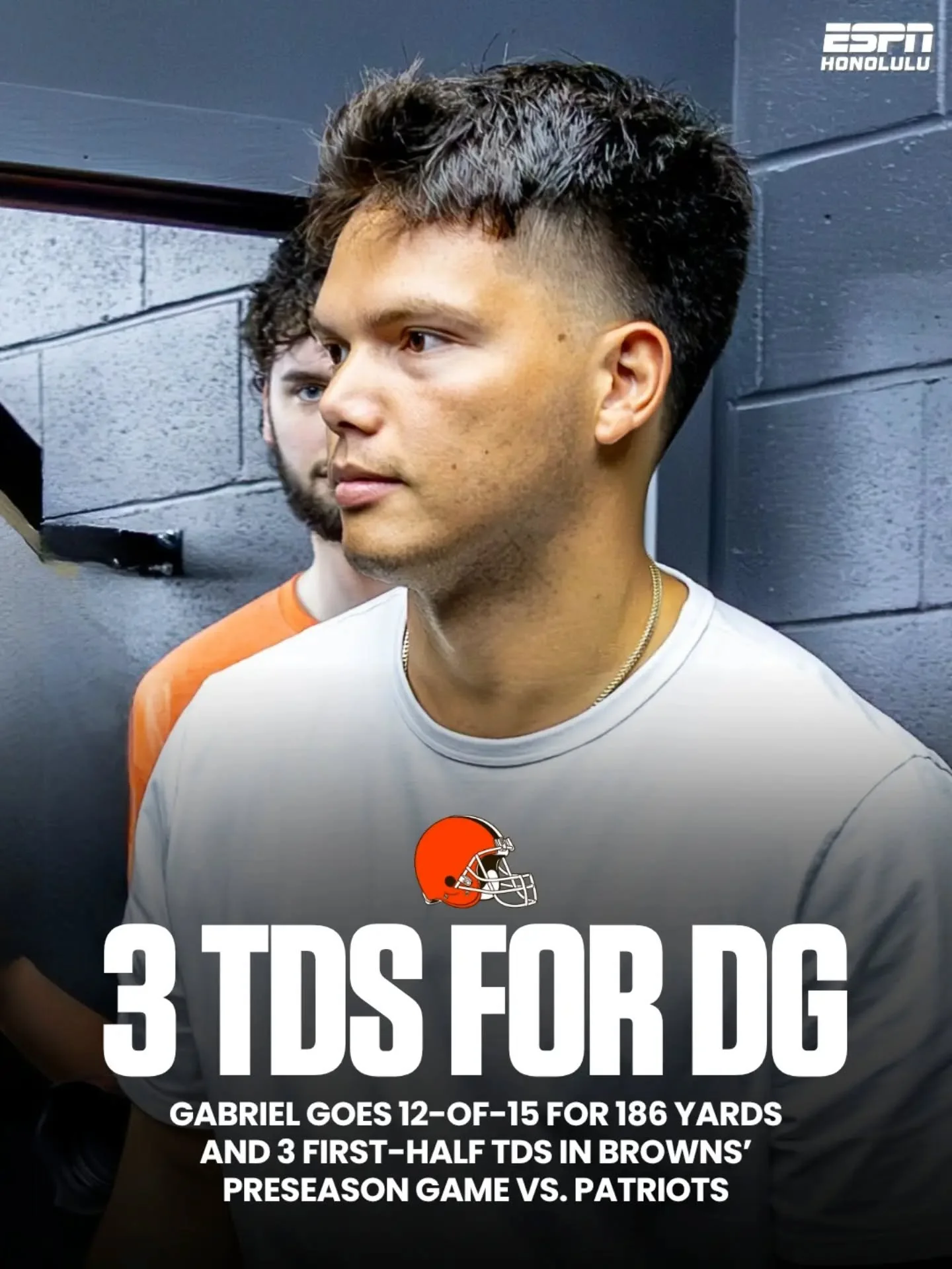 Dillon Gabriel delivered a strong performance in the Browns&rsquo; preseason finale, completing 12 of 15 passes for 186 yards and three first-half touchdowns in Cleveland&rsquo;s 37-13 win over New England.

Gabriel finished with a 157.9 passer ratin
