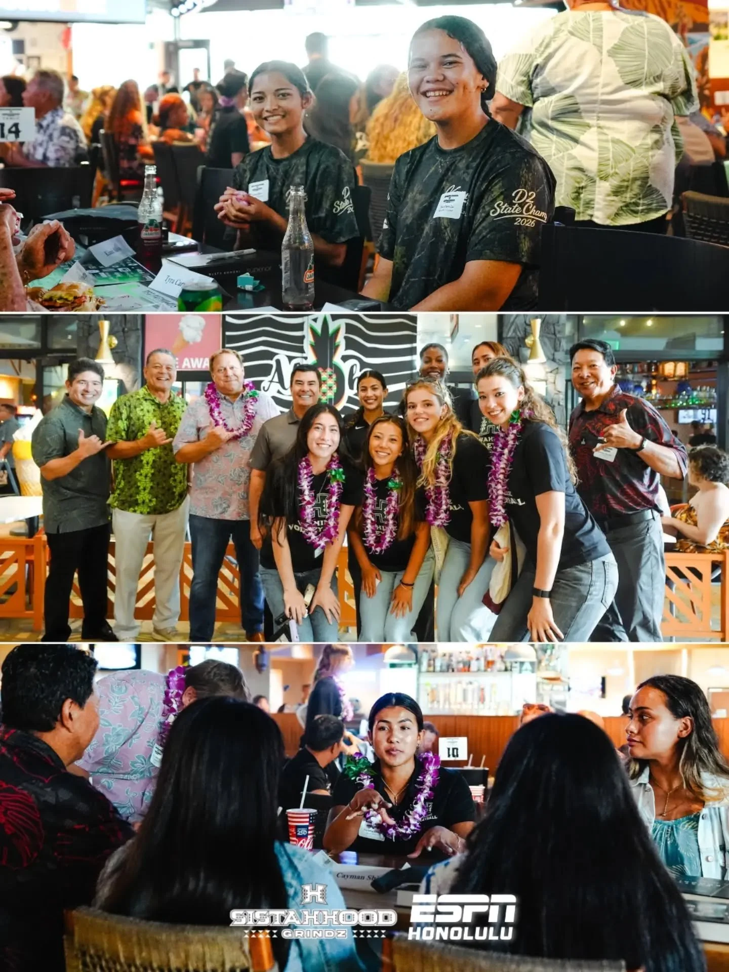 Another special Sistahhood Grindz gathering, bringing Hawai&lsquo;i&rsquo;s student-athletes together at Kuhio Avenue Food Hall 🌺🏐

The &lsquo;Iolani and Kapa&lsquo;a volleyball teams joined the University of Hawai&lsquo;i Rainbow Wahine for an aft