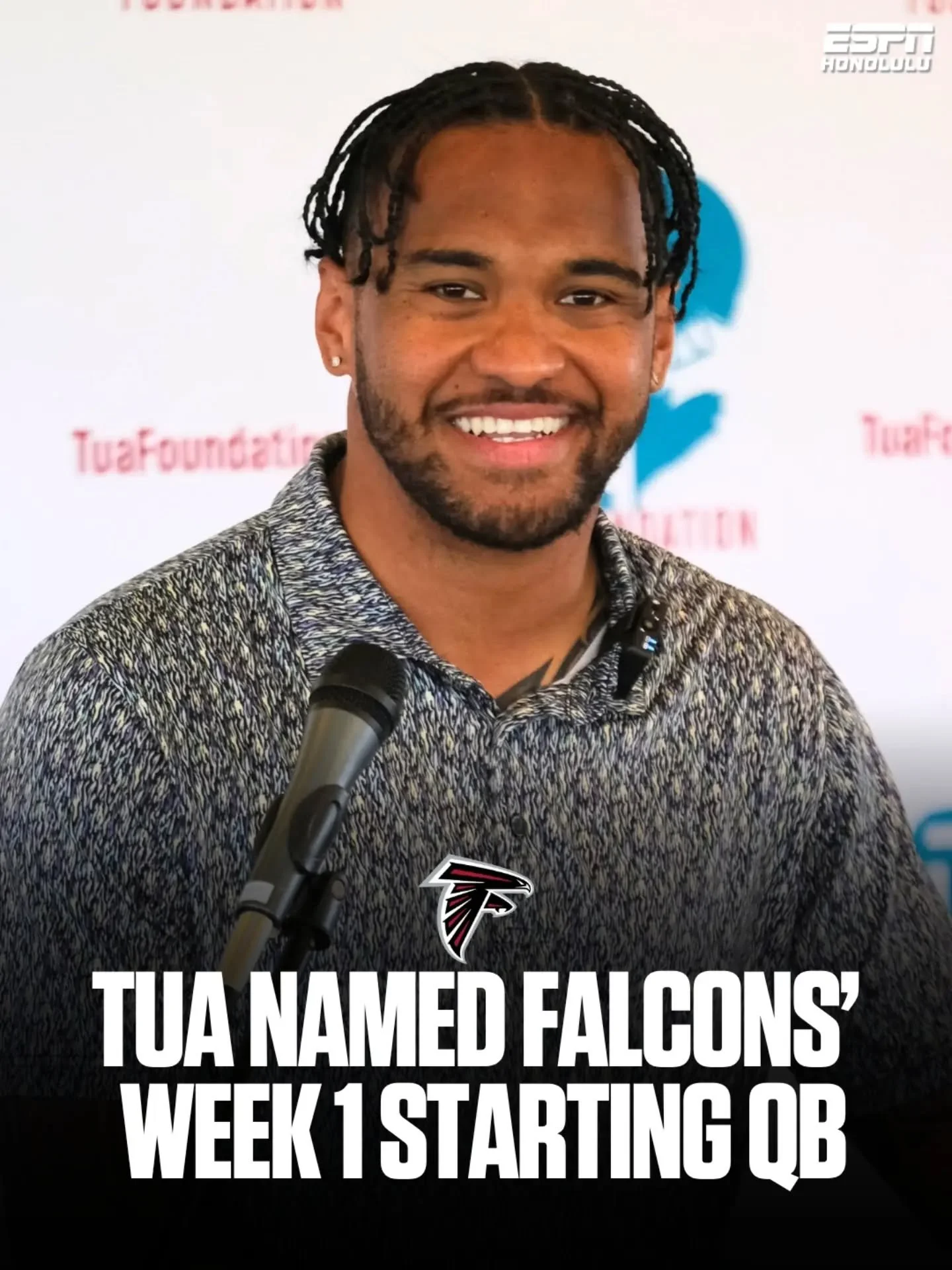 Tua Tagovailoa will get the start in Week 1. 🏈

The Atlanta Falcons have named Tagovailoa their starting quarterback for Sunday&rsquo;s season opener against the Pittsburgh Steelers.

📸 @shutterproof_808
