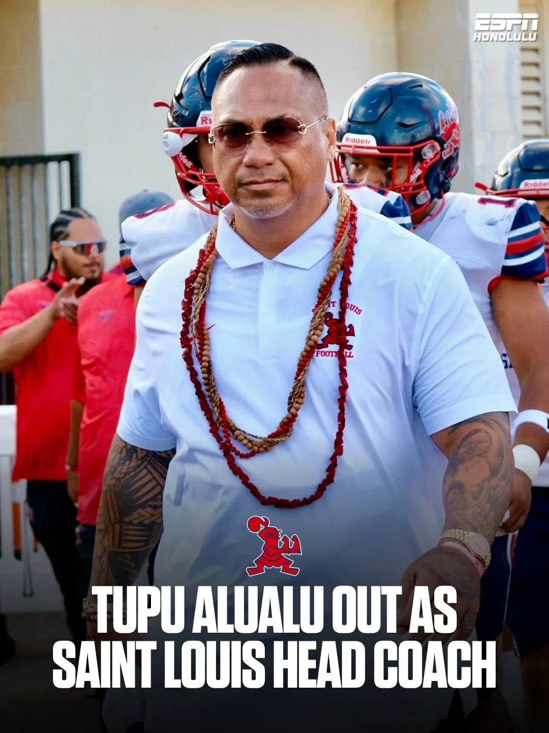Saint Louis announced Monday that Tupu Alualu is out as head coach of the Crusaders football program.

Saint Louis opened the season 0-4. Leonard Lau will serve as interim head coach.