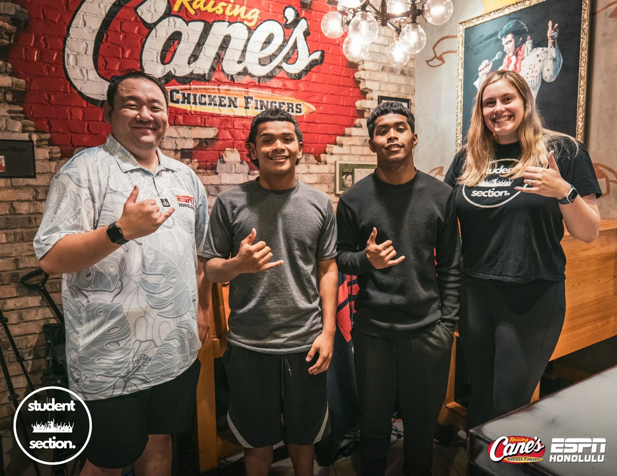 Our first pair of high school studs on the Student Section!!

Kaimuki Football&rsquo;s Trayveon Nedelec and Tieler Sufon! Mahalo for joining us at Raising Cane's on University