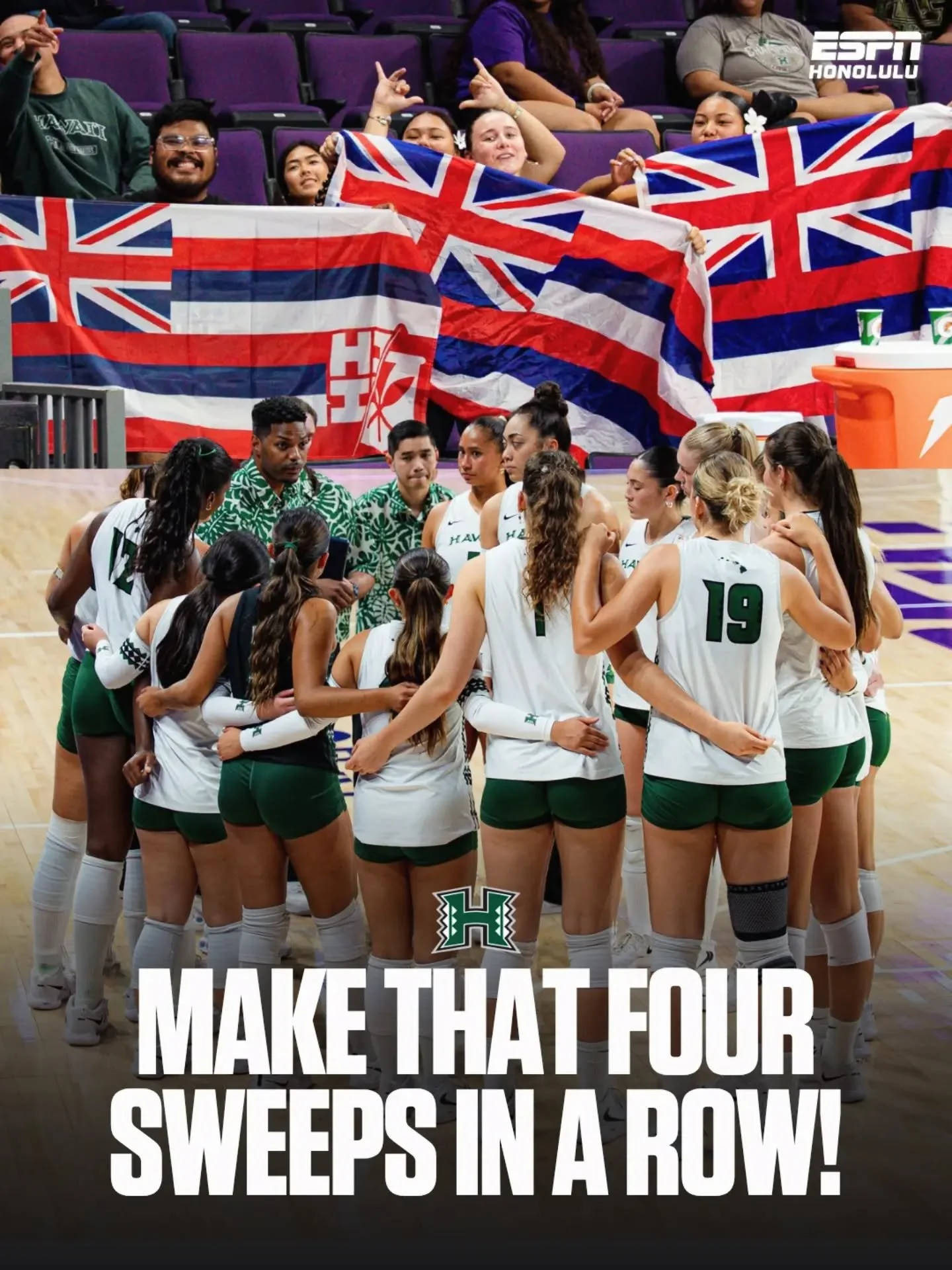 The &rsquo;Bows stay perfect in Mountain West play! 🌈🏐

Hawaiʻi completed the series sweep at Grand Canyon with a 25-23, 25-21, 25-10 win Saturday, improving to 12-3 overall and 4-0 in conference play.

Up next, the Rainbow Wahine return home to fa