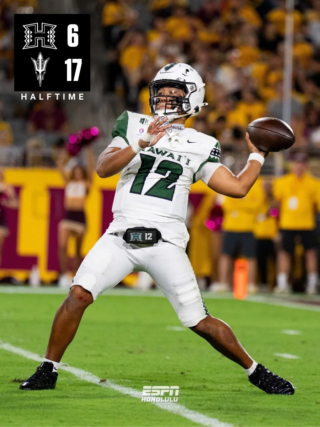 Halftime: Hawai'i 6, Arizona St. 17

📸 @shotbyjac3