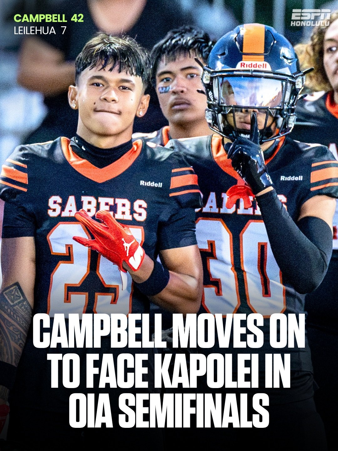 The Campbell Sabers rolled past Leilehua, 42-7, to advance to the OIA Open Division semifinals!

The Sabers will face Kapolei with a spot in the championship game on the line.

📸 @lorimckeownphotography