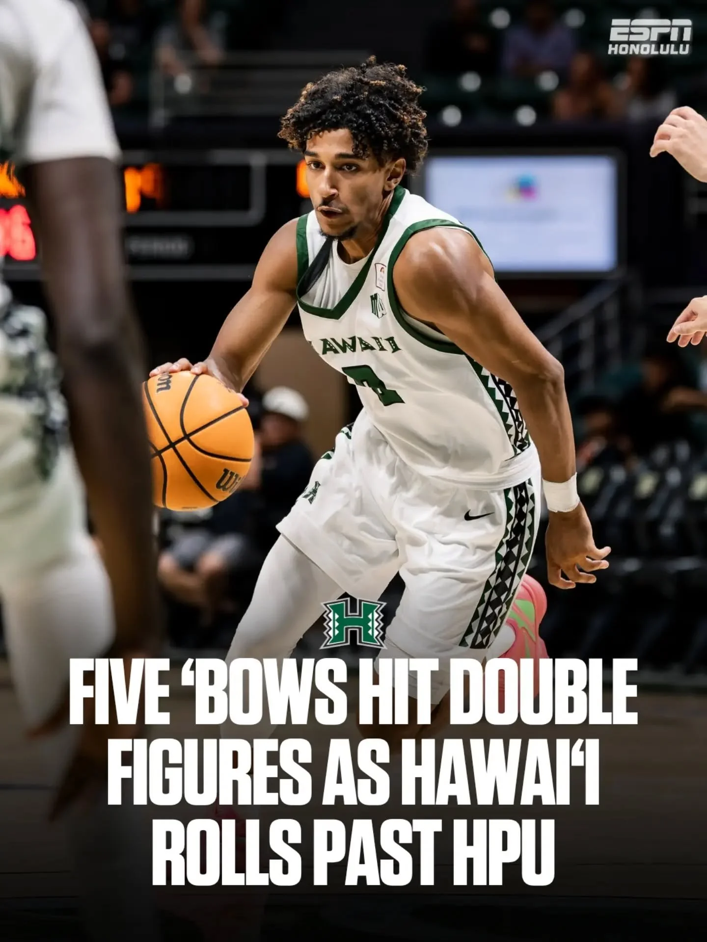 #ICYMI: Jaden Matingou led the way with 19 points as Hawai&lsquo;i defeated HPU, 89&ndash;60, in Sunday's exhibition game. Chance Trujillo (16), Zack Davidson (15), Bol Dengdit (14) and Tiger Cuff (12) rounded out the balanced attack. 🌈🏀

The Rainb