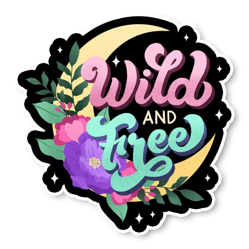 2 x 2" Wild and Free Sticker