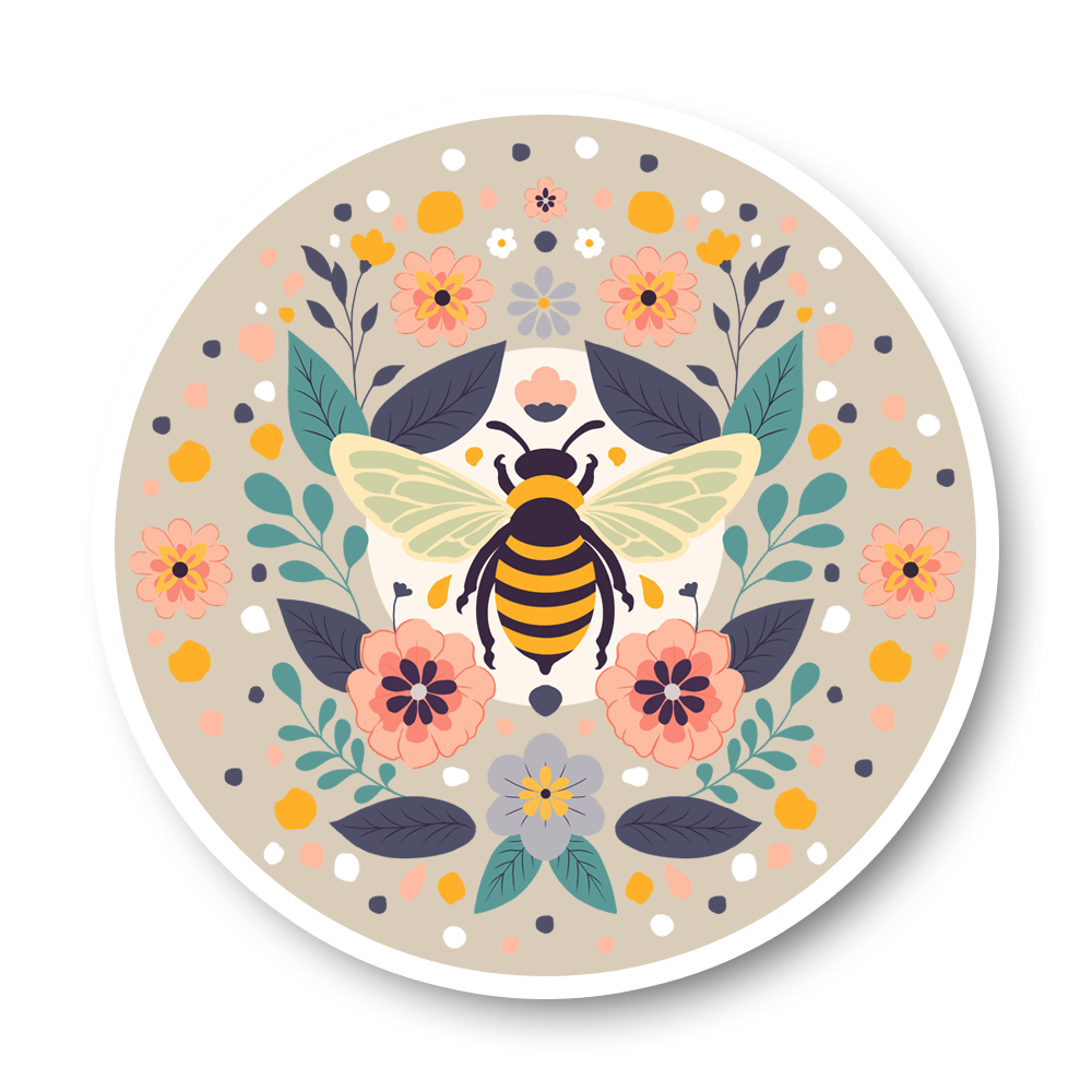 3 x 3 inch Bee Sticker
