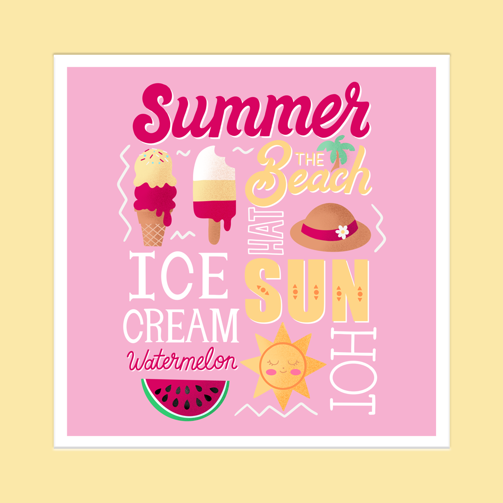 5 x 5 Summer Collage Print